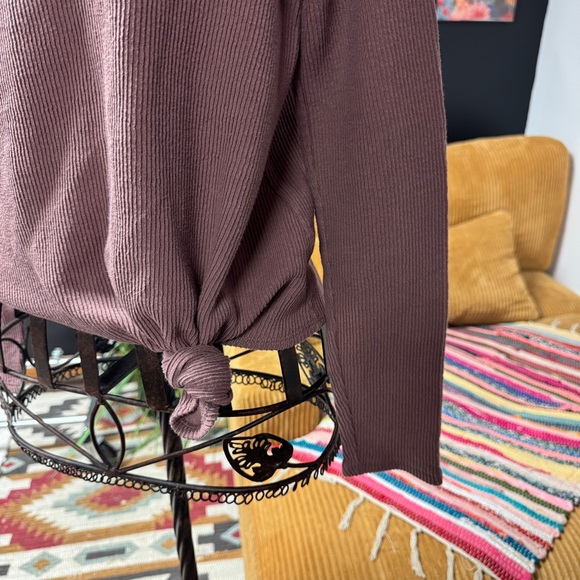 Madewell | Texture & Thread | mauve ribbed long sleeve top | XS - Picture 6 of 6